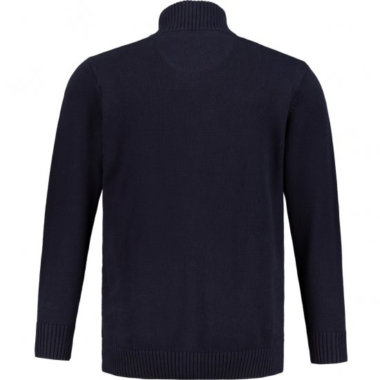 JP1880 Cardigan Knitted with Zipper Navy TALL - HERRENBEKLEIDUNG MT-6XLT - Langgrößen für Herren