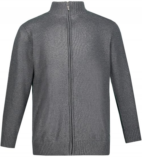 JP1880 Cardigan Knitted with Zipper Grey - Herren-sweater und -hoodies - Herren-Sweater und -Hoodies in großen Größen