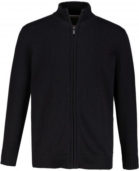 JP1880 Sweater Knitter with Zipper Black - Herren-sweater und -hoodies - Herren-Sweater und -Hoodies in großen Größen