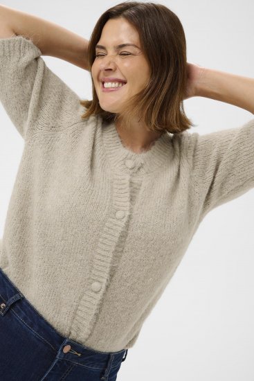 Kaffe Curve Emilia Cardigan Feather Grey Melange - Strickjacken - 