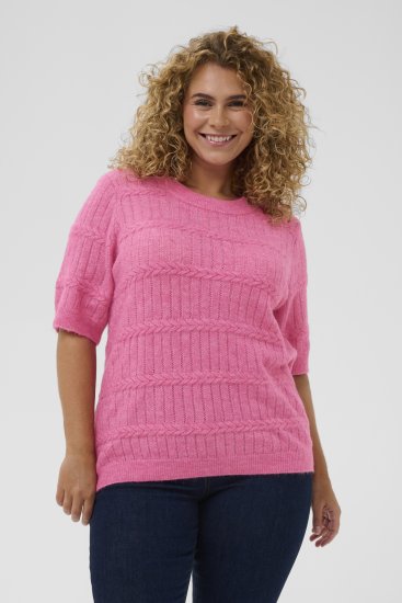 Kaffe Curve Minia Pullover Pink Power Melange - Strickpullover - 