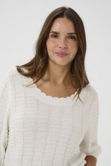 Kaffe Curve Lotia Pullover Chalk - Strickpullover - 