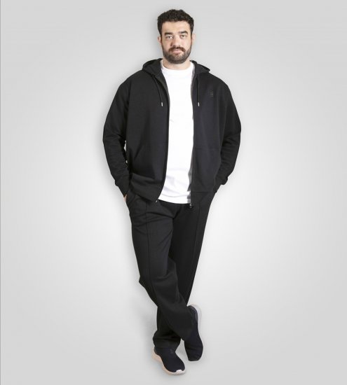 Duke Kenilworth Pin Tuck Sleeves Zip Through Hoodie Dark Navy TALL - TALL sweatshirts - 