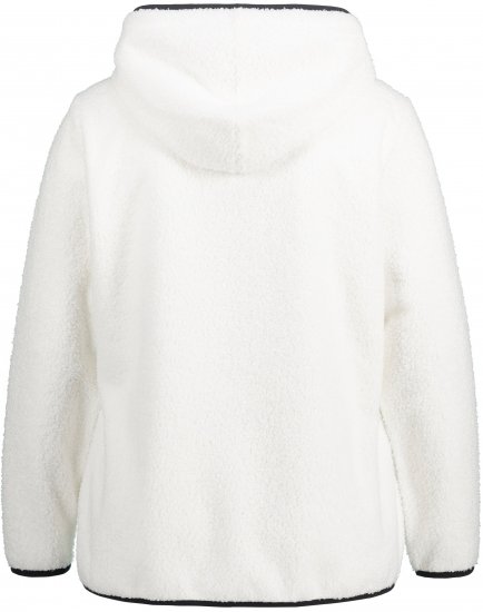 Ulla Popken Teddy Fleece Partial Zip Hoodie Snow White - Hoodies & Sweatshirts - Kuschelige Sweatshirts & Strick