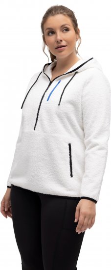 Ulla Popken Teddy Fleece Partial Zip Hoodie Snow White - Hoodies & Sweatshirts - Kuschelige Sweatshirts & Strick
