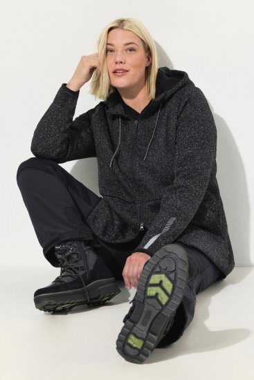 Ulla Popken Sweater Knit Fleece Hoodie Black - Hoodies & Sweatshirts - Kuschelige Sweatshirts & Strick