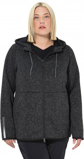 Ulla Popken Sweater Knit Fleece Hoodie Black - Hoodies & Sweatshirts - 