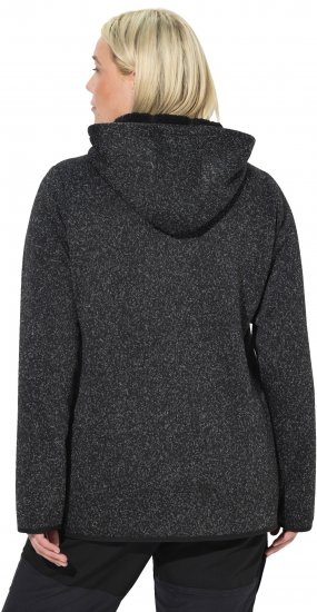 Ulla Popken Sweater Knit Fleece Hoodie Black - Hoodies & Sweatshirts - 