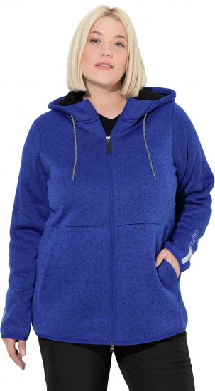 Ulla Popken Sweater Knit Fleece Hoodie Capri Blue - Hoodies & Sweatshirts - 