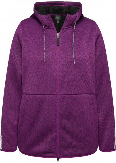 Ulla Popken Sweater Knit Fleece Hoodie Aubergine - Hoodies & Sweatshirts - 