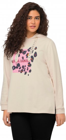 Ulla Popken REBEL LOVE Long Sleeve Graphic Hoodie Vanilla - Hoodies & Sweatshirts - 