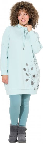 Ulla Popken Oversized Grass Graphic Hoodie Glacier Green - Hoodies & Sweatshirts - Kuschelige Sweatshirts & Strick