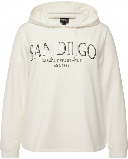 Ulla Popken City Name Graphic Hoodie Off-White - Hoodies & Sweatshirts - Kuschelige Sweatshirts & Strick