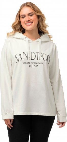 Ulla Popken City Name Graphic Hoodie Off-White - Hoodies & Sweatshirts - Kuschelige Sweatshirts & Strick