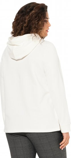 Ulla Popken Face Graphic Long Sleeve Hoodie Off-White - Hoodies & Sweatshirts - Kuschelige Sweatshirts & Strick