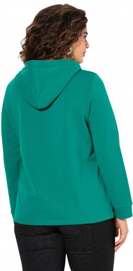 Ulla Popken Face Graphic Long Sleeve Hoodie Emerald Green - Hoodies & Sweatshirts - Kuschelige Sweatshirts & Strick