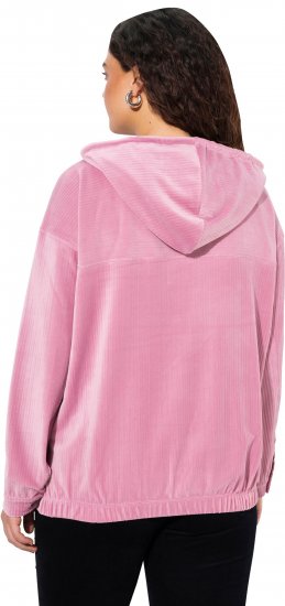 Ulla Popken Corduroy Hoodie Raspberry - Hoodies & Sweatshirts - Kuschelige Sweatshirts & Strick
