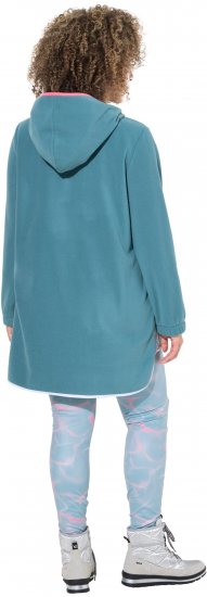 Ulla Popken Floral Detail Fleece Hoodie Ice Green - Hoodies & Sweatshirts - 