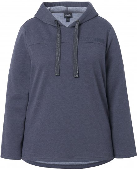 Ulla Popken Lettering GLOWING Hoodie Asphalt Grey - Bedruckte T-shirts für herren - Bedruckte Damen-T-Shirts