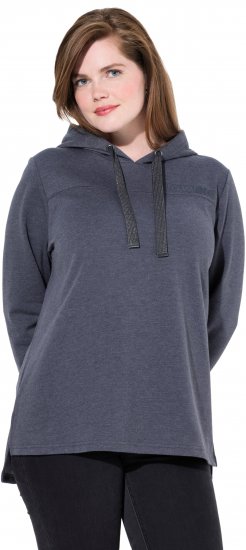Ulla Popken Lettering GLOWING Hoodie Asphalt Grey - Bedruckte T-shirts für herren - Bedruckte Damen-T-Shirts