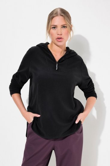 Ulla Popken Fleece Sweatshirt Hoodie Black - Hoodies & Sweatshirts - Kuschelige Sweatshirts & Strick