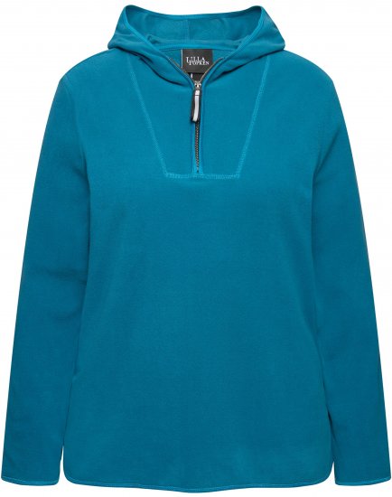 Ulla Popken Fleece Sweatshirt Hoodie Dark Petrol - Hoodies & Sweatshirts - 