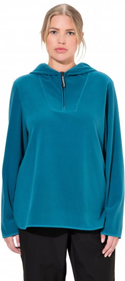 Ulla Popken Fleece Sweatshirt Hoodie Dark Petrol - Hoodies & Sweatshirts - 
