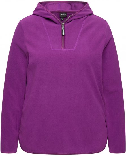 Ulla Popken Fleece Sweatshirt Hoodie Aubergine - Hoodies & Sweatshirts - 