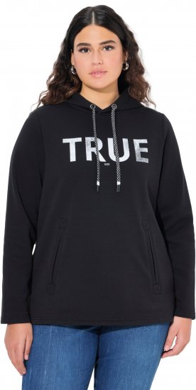 Ulla Popken TRUE Lettering Hoodie Black - Hoodies & Sweatshirts - Kuschelige Sweatshirts & Strick