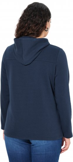 Ulla Popken TRUE Lettering Hoodie Navy Blue - Hoodies & Sweatshirts - 