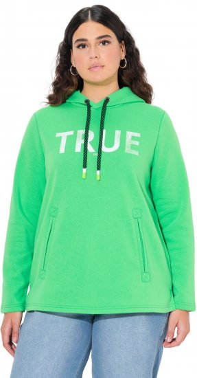 Ulla Popken TRUE Lettering Hoodie Mint Green - Hoodies & Sweatshirts - Kuschelige Sweatshirts & Strick