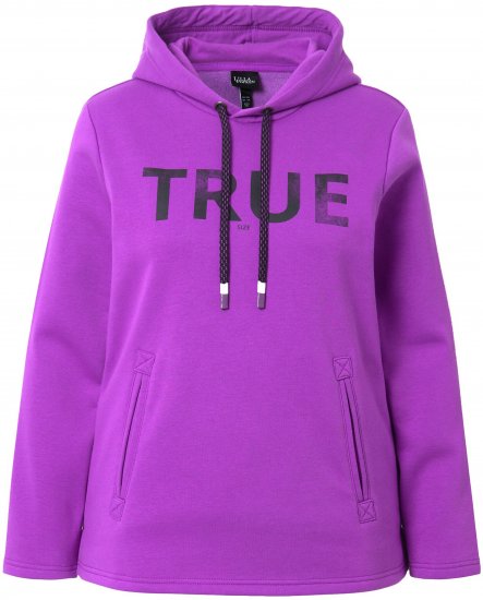 Ulla Popken TRUE Lettering Hoodie Neon Red - Hoodies & Sweatshirts - 