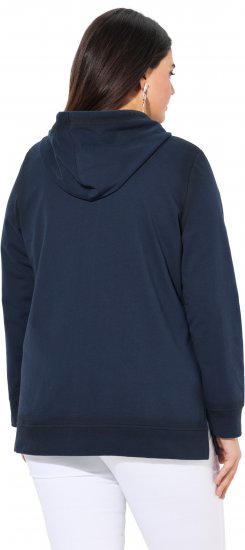 Ulla Popken Decorative Seam Zip-Up Hoodie Navy - Hoodies & Sweatshirts - Kuschelige Sweatshirts & Strick