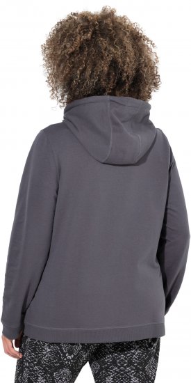 Ulla Popken Snake Detail Zip-Up Hoodie Graphite Grey - Hoodies & Sweatshirts - Kuschelige Sweatshirts & Strick