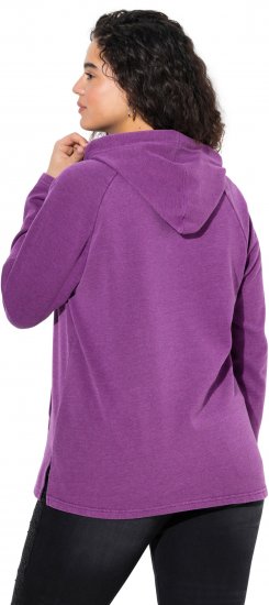 Ulla Popken Rhinestone Drawstring Moon Wash Hoodie Light Plum - Hoodies & Sweatshirts - Kuschelige Sweatshirts & Strick