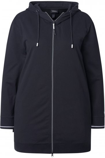 Ulla Popken Contrast Piping Zip-Up Hoodie Black - Hoodies & Sweatshirts - 