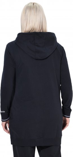 Ulla Popken Contrast Piping Zip-Up Hoodie Black - Hoodies & Sweatshirts - 