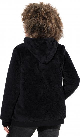 Ulla Popken Teddy Fleece Zip-Up Hoodie Black - Hoodies & Sweatshirts - 