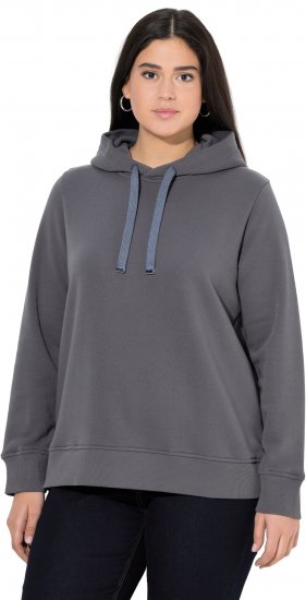 Ulla Popken Relaxed Fit Long Sleeve Hoodie Graphite Grey - Hoodies & Sweatshirts - 