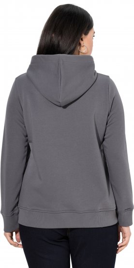 Ulla Popken Relaxed Fit Long Sleeve Hoodie Graphite Grey - Hoodies & Sweatshirts - 