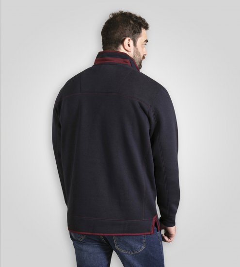 Duke Leicester Quarter Neck Fleece Sweatshirt Navy TALL - TALL sweatshirts - 