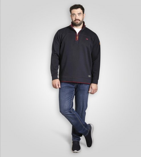 Duke Leicester Quarter Neck Fleece Sweatshirt Navy - Herren-sweater und -hoodies - Herren-Sweater und -Hoodies in großen Größen