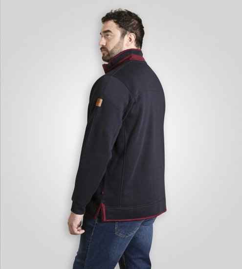 Duke Leicester Quarter Neck Fleece Sweatshirt Navy - Herren-sweater und -hoodies - Herren-Sweater und -Hoodies in großen Größen