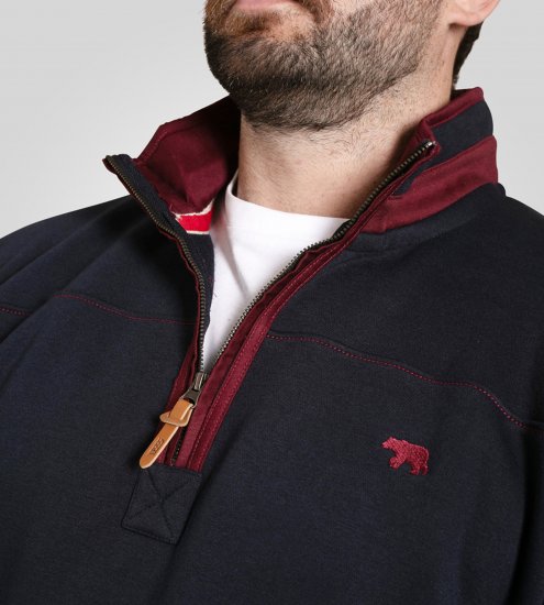 Duke Leicester Quarter Neck Fleece Sweatshirt Navy - Herren-sweater und -hoodies - Herren-Sweater und -Hoodies in großen Größen