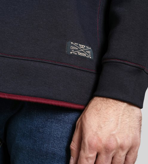 Duke Leicester Quarter Neck Fleece Sweatshirt Navy - Herren-sweater und -hoodies - Herren-Sweater und -Hoodies in großen Größen