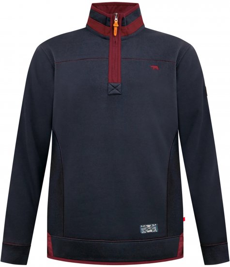 Duke Leicester Quarter Neck Fleece Sweatshirt Navy - Herren-sweater und -hoodies - Herren-Sweater und -Hoodies in großen Größen