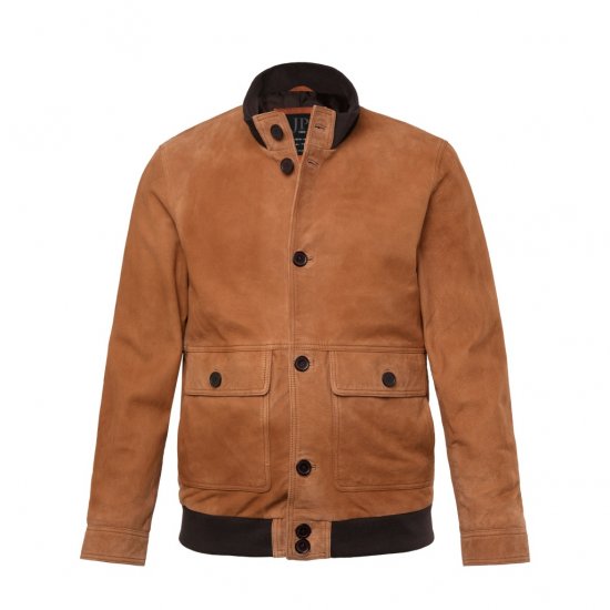 JP1880 Jacket Leather Lamb Nappa Brown - Herren Jacken in großen Größen - Herren Jacken in großen Größen