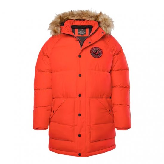 JP1880 Parka Quilted Faux Fur Hood Red - Herren Jacken in großen Größen - Herren Jacken in großen Größen