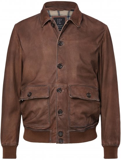 JP1880 Finest Goat Suede Leather Blouson Tobacco Brown - Herren jacken - Herren Jacken in großen Größen