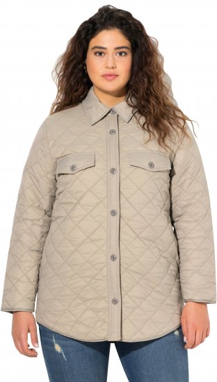 Ulla Popken Quilted Water Repellent Shirt Jacket Medium Grey - Jacken - Damenjacken in großen Größen
